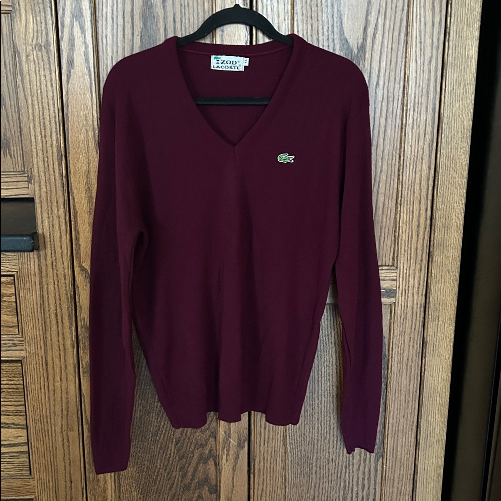 Vintage Izod Lacoste acrylic v-neck golf sweater‎ XL